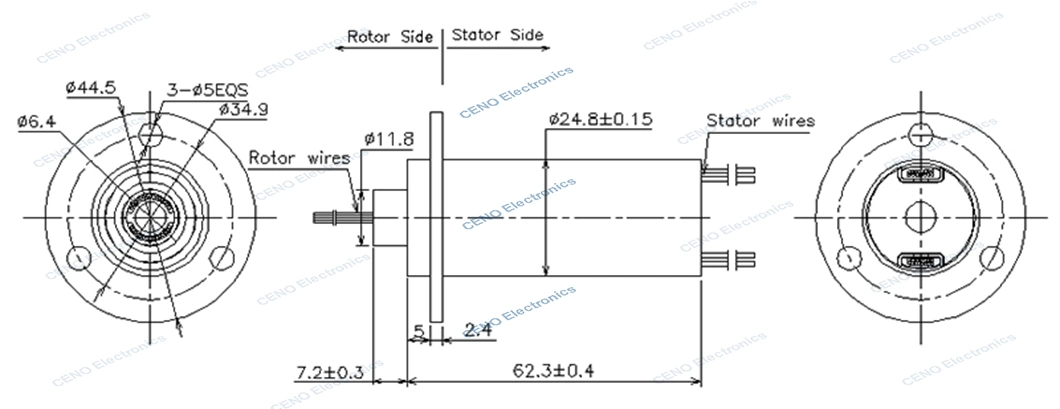 Capsule Slip Ring with Integrated Electrical Power Swivel